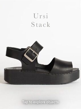 Bryr Black Ursi Stack Platform Mule Sandal